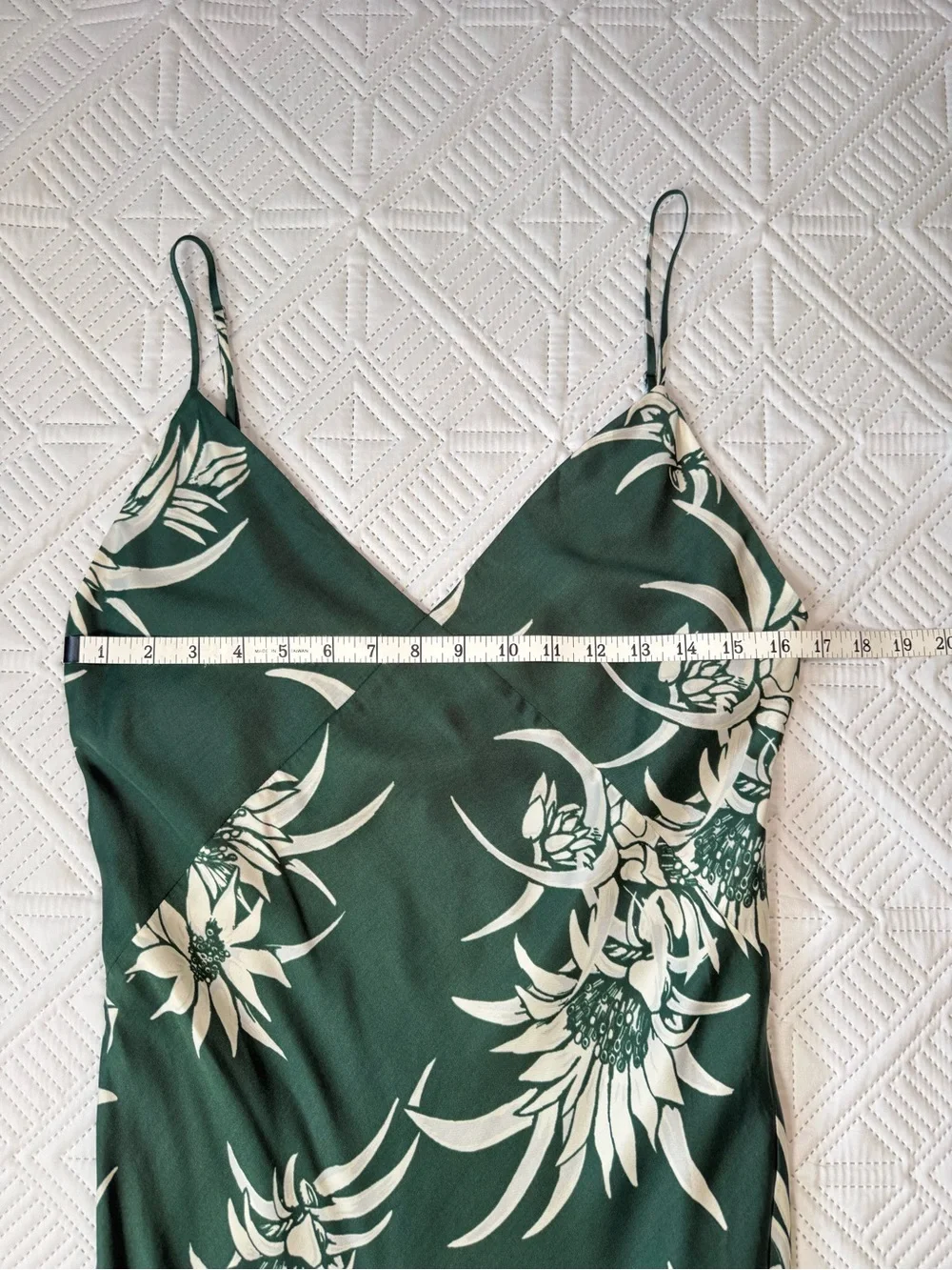Rag & Bone Larissa Silk Slip Dress in Green Multi Size 6 - Picture 6 of 13